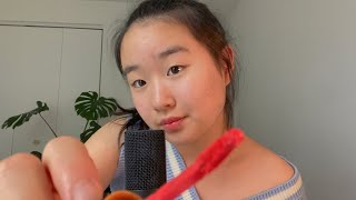 ASMR 1 min makeup  fast mouth sounds brushing inaudible whispering visual triggers [upl. by Nyrrad]