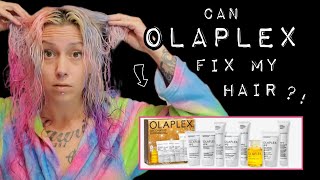 OLAPLEX on DAMAGED HAIR BEFORE AND AFTER REVIEW  TRYING ENTIRE OLAPLEX DISCOVERY HAIRCARE KIT [upl. by Arun]