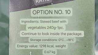 2022 Lithuanian INDIVIDUAL COMBAT RATION Option 10 [upl. by Celtic]