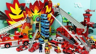 타요버스 학교 소방차 출동작전 꼬마타요 장난감 놀이 소방본부 타요 조심해Tayo the little Bus emergency rescue Fire station Toy Play [upl. by Anitsyrk]