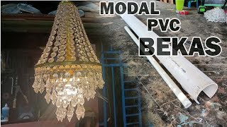 DIY  cara buat lampu gantung hias akrilik bahan pvc paralon bekas [upl. by Viridissa]