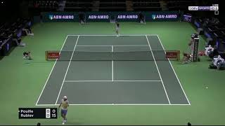 Lucas Pouille vs Andrey Rublev 2018 ROTTERDAM R1 Highlights [upl. by Amersham828]