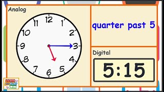 Telling the Time for Kids Quarter Past Times [upl. by Atined415]