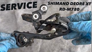 SHIMANO DEORE XT RDM780 SERVICE How to service Shimano Derailleur [upl. by Anivahs]