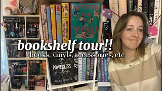 bookshelf tour 📚💗books vinyls accessories etc [upl. by Etteragram]