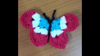 शिका फूलपाखरु विणायलाcrochet butterfly tutorialcrochet marathiऊनक्रोशाचे फूलपाखरुक्रोशिया [upl. by Layne]