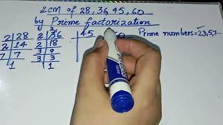 Lcm of 28 36 45 60 by prime factorization  28 36 45 60 ka lcm  in UrduHindi [upl. by Enylcaj]