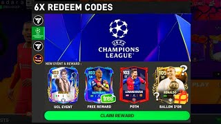 FREE 6x NEW REDEEM CODE FC MOBILE UCL POTM amp BALLON DOR EVENT IS COMING IN FC MOBILE 25 [upl. by Anawt]