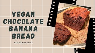 Vegan Chocolate Banana Bread Recipe  Plant Based Dessert [upl. by Anavi]