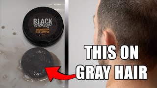 Black Soap Bar Shampoo Review  Grey Coverage Put To Real Life Test Result After 2 Weeks [upl. by Buff]