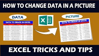 How to Convert Data in a Picture in Excel  Data in to Image in Excel [upl. by Leontine733]