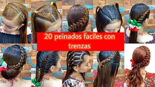 20 peinados faciles y rápidos con trenza para este 2023  niñas o juvenil [upl. by Clerissa685]