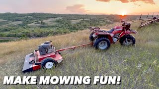 Old Honda Trike Mowing on a 300 acre Ranch [upl. by Weinberg]