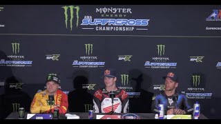 Monster Energy Supercross Press Conference Round 9  Birmingham [upl. by Laenaj156]