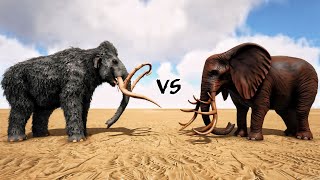 50 Elephant VS 50 Woolly Mammoth  ARK Epic Dinosaur Battle [upl. by Alesram15]