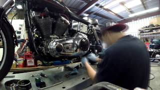 Harley Dyna stator replacement timelapse [upl. by Milford]