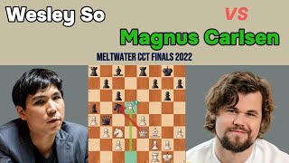 Fantastic Chess Game Wesley So vs Magnus Carlsen 2 Brilliant Moves by Wesley  Meltwater CCTF 2022 [upl. by Ramak40]