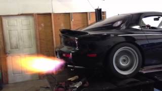 Jrods Bridgeport RX7 on the dyno blowing fir [upl. by Eissim121]