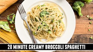 Creamy Broccoli Spaghetti  Crazy GOOD 20 Minute Pasta Recipe [upl. by Navis]