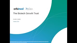 The Biotech Growth Trust – Portfolio Manager Update – Thursday 17th October 2024 [upl. by Grous]