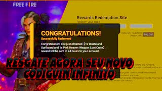 RESGATE AGORA SEU NOVO CODIGUIN INFINITO NO FREE FIRE PELO FF REWARDS 2024 [upl. by Oiliduab573]