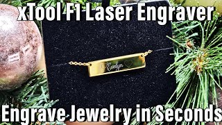 Engraving a Gold Colored Necklace in 25 Seconds with the xTool F1 Laser Engraver [upl. by Esertak]