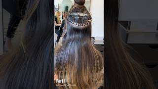 Part 1 the most UNDETECTABLE way to install WEFT Hair Extensions aka HIDDEN ROW hairextensions [upl. by Schwab265]