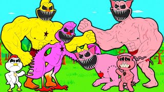 FAMILY MUSCLE KICKIN CHICKEN VS FAMILY MUSCLE PICKY PIGGY Poppy Playtime 3 Cartoon Animation [upl. by Madonia400]