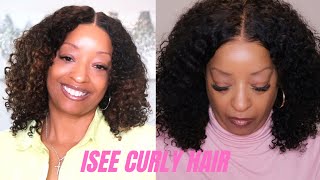 Isee Wear amp Go V5  Caramel Highlights  6x4 Curly Human Hair  Upgraded HD Lace [upl. by Arzed]