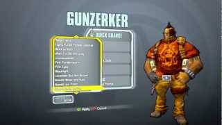 Borderlands 2 All Gunzerker Skins and Heads [upl. by Yboc]