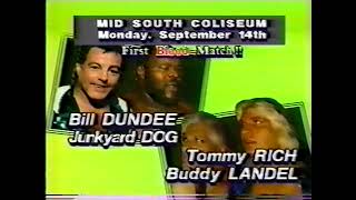 USWA TV 91292 Eddie Gilbert vs Jeff Jarrett  Brian Christopher vs Billy Travis  Junkyard Dog [upl. by Nenerb]