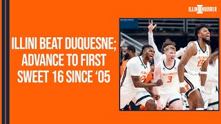 POSTGAME Illini drub Duquesne 8963 to advance to first Sweet 16 since 2005 [upl. by Goggin850]