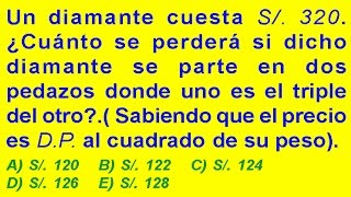 MAGNITUDES DIRECTAMENTE PROPORCIONALES PROBLEMA LITERAL RESUELTO INGRESO A LA UNIVERSIDAD [upl. by Odette]