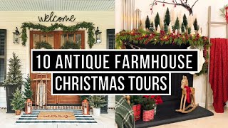 10 Christmas Antique Farmhouse Home Tours  Music Only [upl. by Neelsaj445]