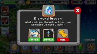 Dragonvale How to breed DIAMOND Dragon Hatching and fully feeding Tutorial [upl. by Ezekiel]