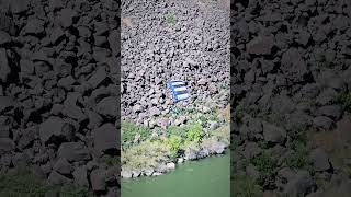 Guy base jumps off the Perrine Memorial Bridge in Twin Falls Idaho with an inflatable boat [upl. by Clarine]