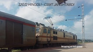 12072 HINGOLI DECCAN  CSMT JANSHTABDI SUPER FAST EXPRESS SKIPPING MUKUNDWADI HALT Railway station [upl. by Erdna174]