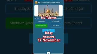 My Telenor today Questions Today my Telenor Answers mytelenor shorts answer trending [upl. by Farlay]