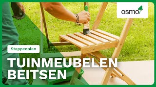 TUINMEUBEL BEITSEN Hoe Beits ik mijn Houten Tuinmeubelen [upl. by Wilmer]