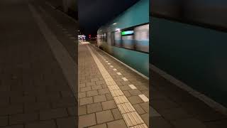 Arriva trains speeding through Groningen at night [upl. by Farr]