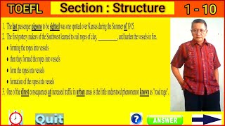 TOEFL PREPARATION  IN STRUCTURE part 1 [upl. by Seuqram]