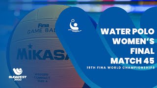 Full Event Water Polo  Women  France vs Greece  finabudapest2022 [upl. by Nomelif]