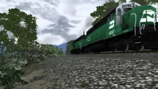 Double Stack BNSF SD402 Start climb [upl. by Hazaki482]