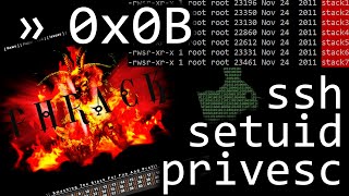 Smashing the Stack for Fun and Profit  setuid ssh and exploiteducation  bin 0x0B [upl. by Malamud287]