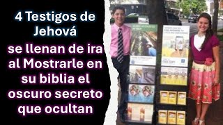 4 Testigos de Jehová se llenan de ira al Mostrarle en su biblia el oscuro secreto que ocultan [upl. by Ardnu]