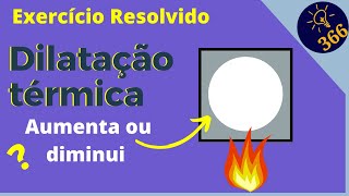 DILATAÇÃO TÉRMICA placa com furo  exercício resolvido [upl. by Senzer559]