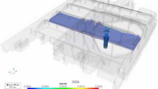 SMARTFIRE V41 simulation of fire in a large airport terminal [upl. by Eimrej46]