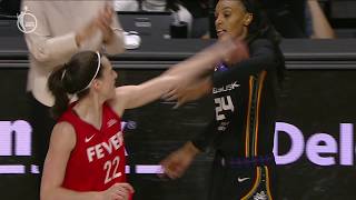 Caitlin Clark and DeWanna Bonner exchange words after nocall 👀  WNBA on ESPN [upl. by Dolhenty]