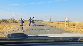 Behind a donkey cart on the road near Stella in South Africa [upl. by Ciccia]