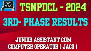 TSNPDCL  2024  3 RD PHASE JACO RESULTS  LATEST NEWS [upl. by Thea]